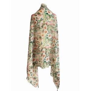 KRAZY KAT Scarf Wrap Ditsy Daisy Floral Tassel‎ Shawl Coverup Lightweight Resort